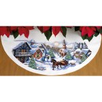 (image for) Sleigh Ride Tree Skirt Cross Stitch Kit